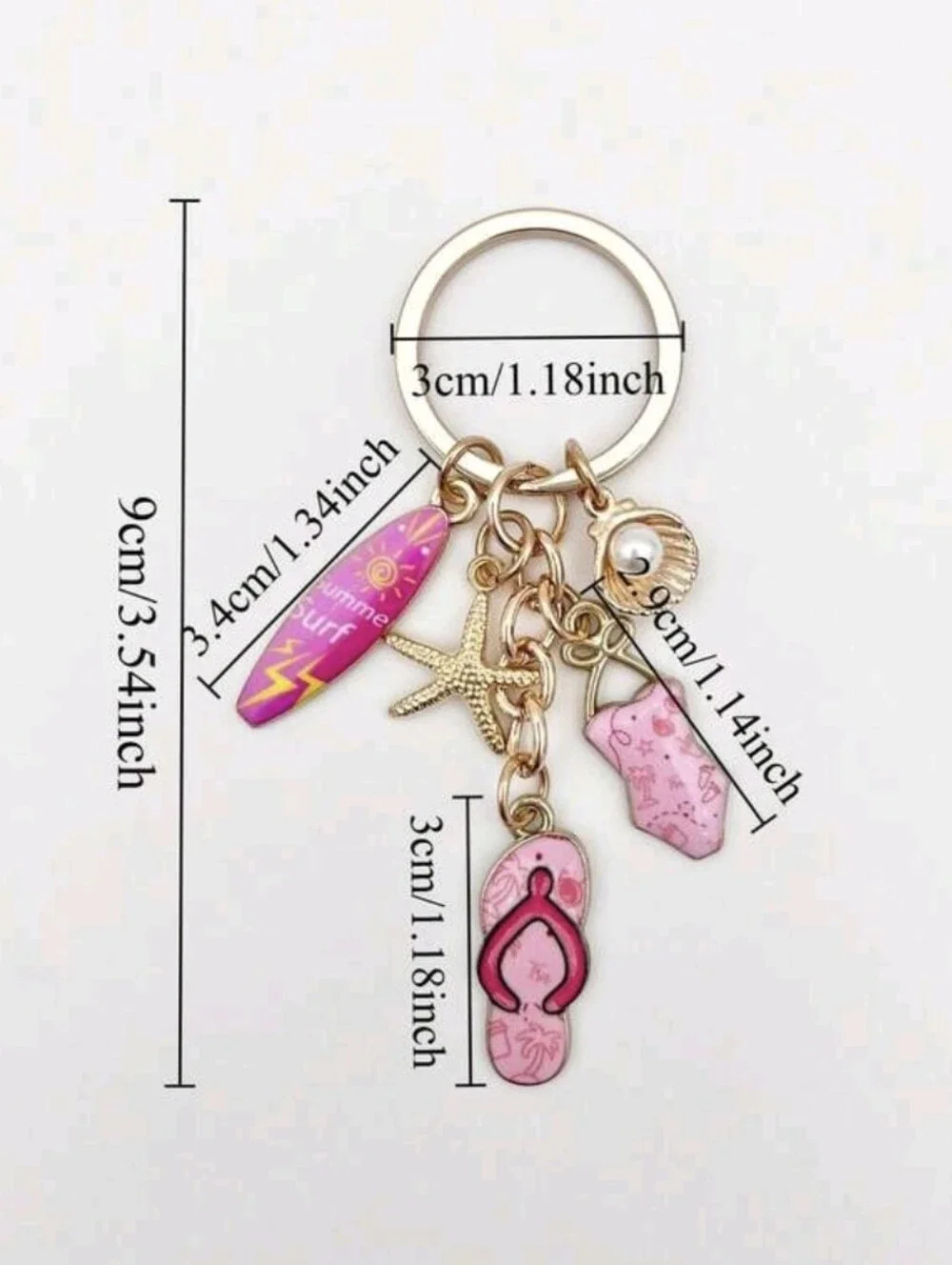 Beach Theme Bag Charm/ Keychain NEW